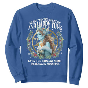 Yule Sweatshirt Merry Winter Solstice And Happy Yule Marzanna Xmas TS11 Royal Blue Print Your Wear