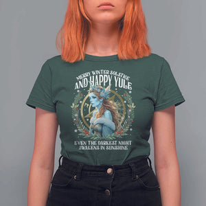 Yule T Shirt For Women Merry Winter Solstice And Happy Yule Marzanna Xmas TS11 Dark Forest Green Print Your Wear