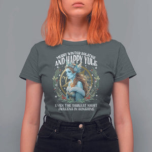 Yule T Shirt For Women Merry Winter Solstice And Happy Yule Marzanna Xmas TS11 Dark Heather Print Your Wear