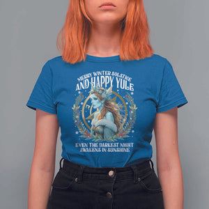 Yule T Shirt For Women Merry Winter Solstice And Happy Yule Marzanna Xmas TS11 Royal Blue Print Your Wear