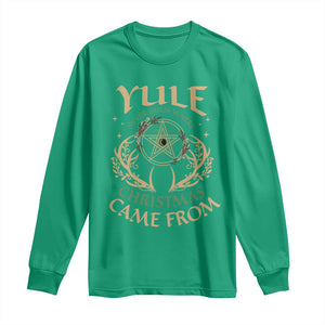 Yule Never Guess Where Christmas Come From Long Sleeve Shirt Pentagram Circle TS11 Irish Green Print Your Wear