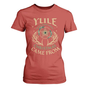 Yule Never Guess Where Christmas Come From T Shirt For Women Pentagram Circle TS11 Red Print Your Wear