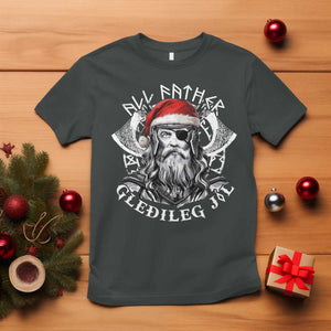 Christmas Viking T Shirt All Father Gledileg Jol Vintage Santa Odin TS11 Dark Heather Print Your Wear