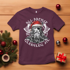 Christmas Viking T Shirt All Father Gledileg Jol Vintage Santa Odin TS11 Maroon Print Your Wear