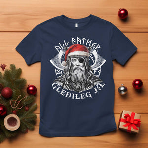 Christmas Viking T Shirt All Father Gledileg Jol Vintage Santa Odin TS11 Navy Print Your Wear