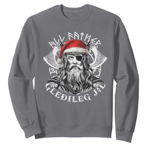 Christmas Viking Sweatshirt All Father Gledileg Jol Vintage Santa Odin TS11 Charcoal Print Your Wear