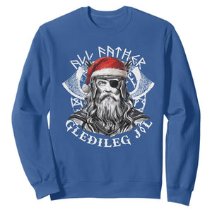 Christmas Viking Sweatshirt All Father Gledileg Jol Vintage Santa Odin TS11 Royal Blue Print Your Wear