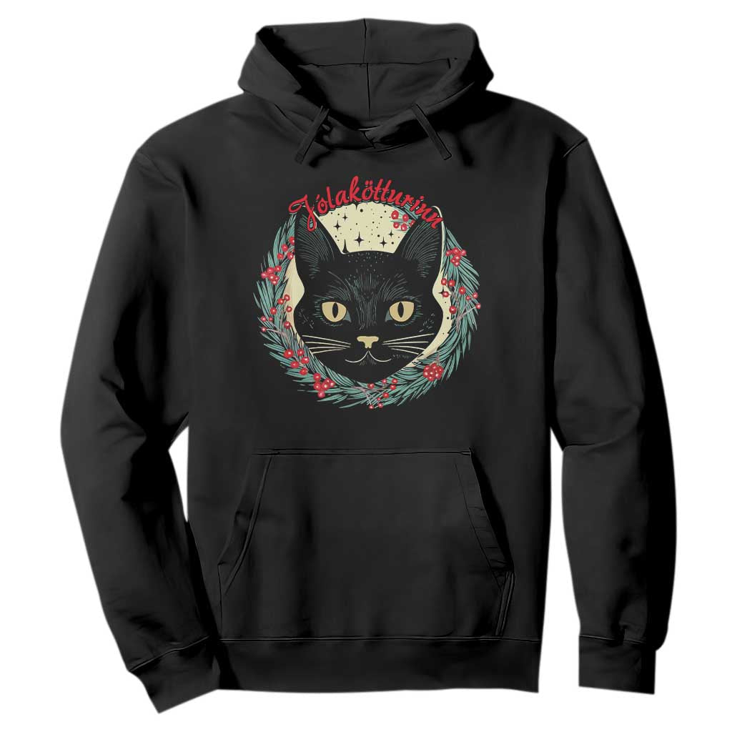 Funny Yule Cat Hoodie Jlaktturinn Yule Christmas Black Cat TS11 Black Print Your Wear