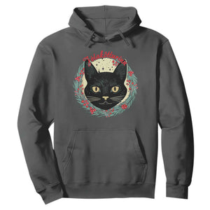 Funny Yule Cat Hoodie Jlaktturinn Yule Christmas Black Cat TS11 Dark Heather Print Your Wear