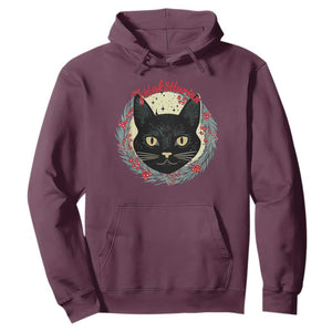 Funny Yule Cat Hoodie Jlaktturinn Yule Christmas Black Cat TS11 Maroon Print Your Wear