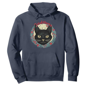 Funny Yule Cat Hoodie Jlaktturinn Yule Christmas Black Cat TS11 Navy Print Your Wear