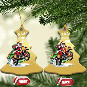 Funny Xmas Biker Christmas Ornament Braaaaping Around The Christmas Tree Dirt Bike Santa TS11 Christmas Tree Gold Print Your Wear