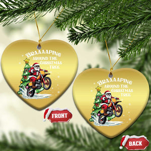 Funny Xmas Biker Christmas Ornament Braaaaping Around The Christmas Tree Dirt Bike Santa TS11 Heart Gold Print Your Wear