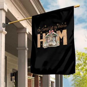 Oh Come Let Us Adore Him Garden Flag Christian Christmas Nativity Scene TS11 Print Your Wear