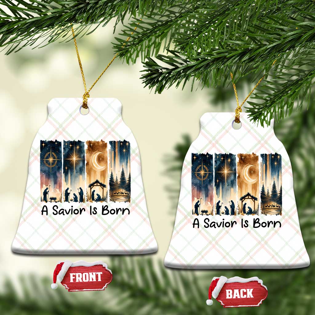 Christian Xmas Ceramic Ornament A Savior Is Born Jesus Nativity Scene TS11 Print Your Wear
