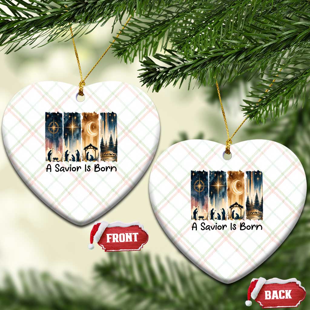 Christian Xmas Ceramic Ornament A Savior Is Born Jesus Nativity Scene TS11 Print Your Wear