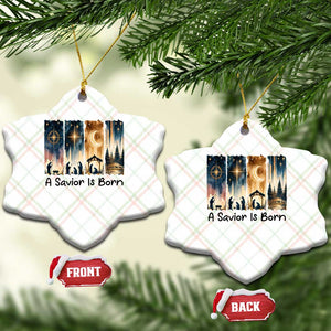 Christian Xmas Ceramic Ornament A Savior Is Born Jesus Nativity Scene TS11 Print Your Wear