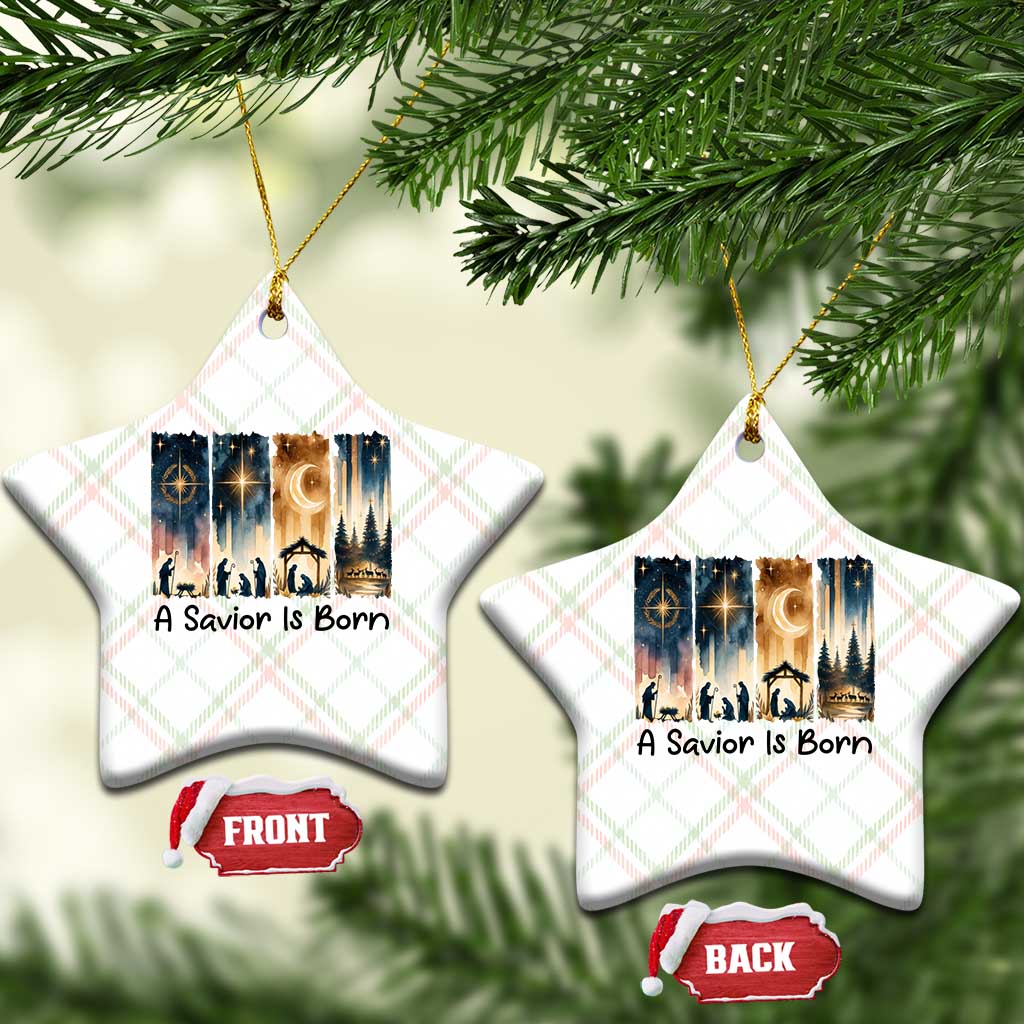 Christian Xmas Ceramic Ornament A Savior Is Born Jesus Nativity Scene TS11 Print Your Wear