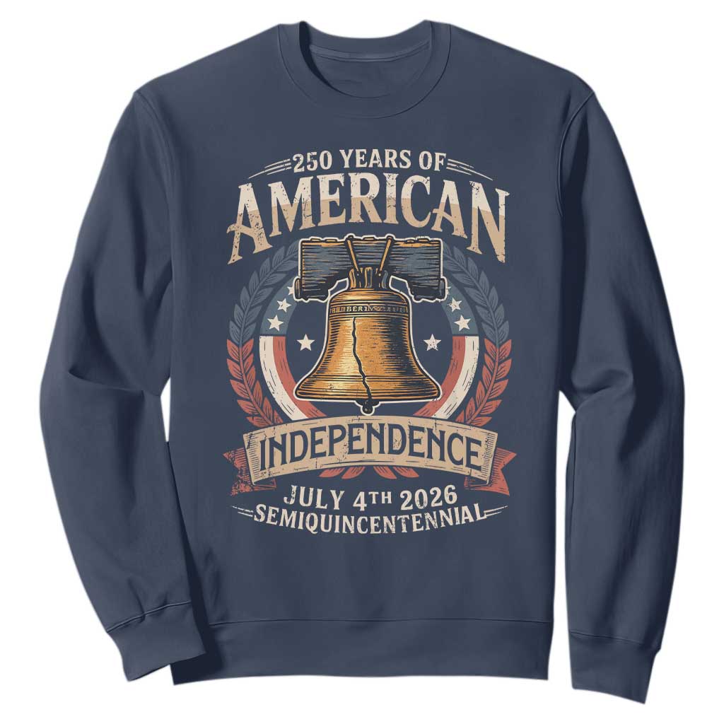 250 years Of America Independence Sweatshirt 250th American Anniversary Liberty Bell TS11 Navy Print Your Wear