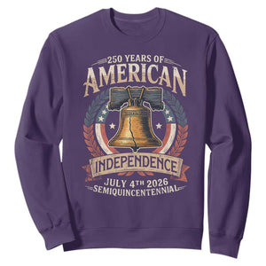 250 years Of America Independence Sweatshirt 250th American Anniversary Liberty Bell TS11 Purple Print Your Wear