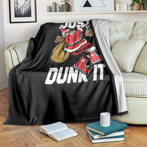 Funny Black Santa Christmas Basketball Throw Blanket Just Dunk It Xmas Sport TS11 Print Your Wear