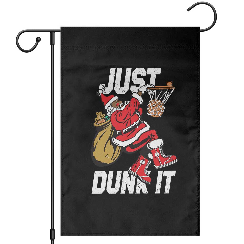 Funny Black Santa Christmas Basketball Garden Flag Just Dunk It Xmas Sport TS11 Black Print Your Wear