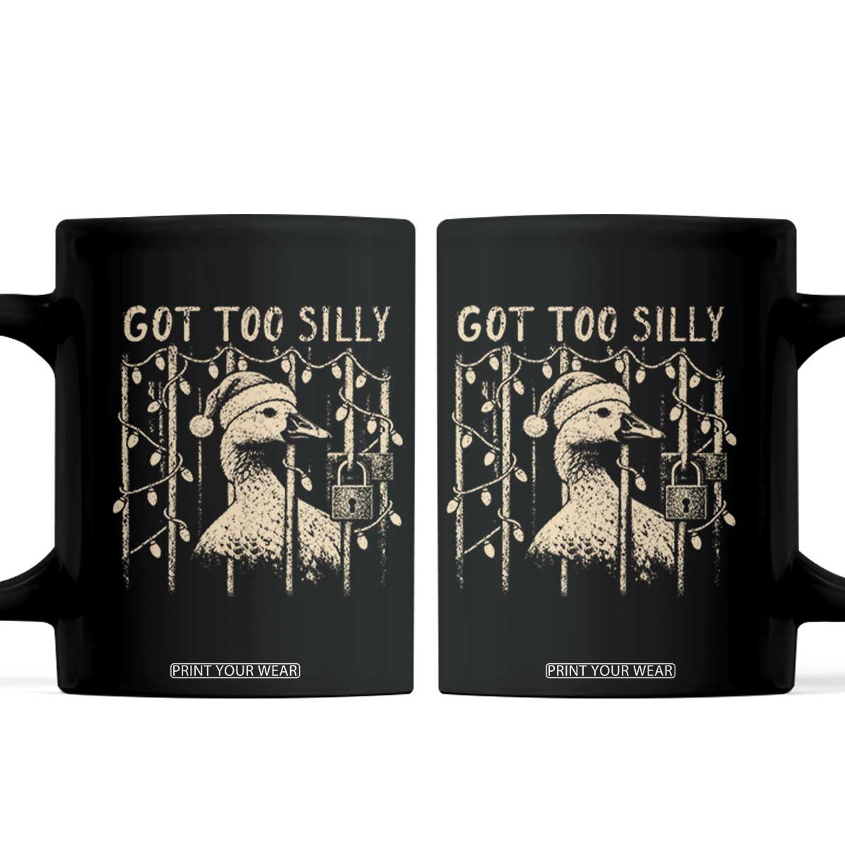 Funny Got Too Silly Christmas Coffee Mug Funny Goose Jailbird Prison Xmas Poultry Animal Pun