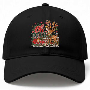 Oh Deer Christmas Cute Reindeer Festive Winter Season Baseball Cap
