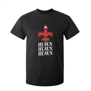 Funny Cajun Louisiana Christmas T Shirt For Kid Heaux Heaux Heaux New Orleans Santa Hat TS11 Black Print Your Wear