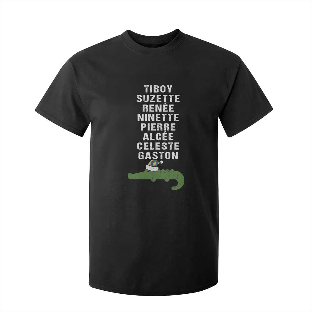 Funny Cajun Louisiana Christmas T Shirt For Kid Eight Crocodiles New Orleans Santa TS11 Black Print Your Wear