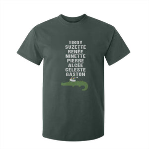 Funny Cajun Louisiana Christmas T Shirt For Kid Eight Crocodiles New Orleans Santa TS11 Dark Forest Green Print Your Wear