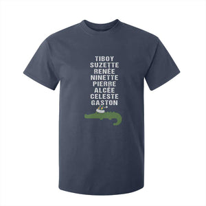 Funny Cajun Louisiana Christmas T Shirt For Kid Eight Crocodiles New Orleans Santa TS11 Navy Print Your Wear