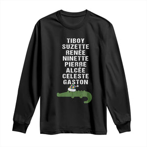 Funny Cajun Louisiana Christmas Long Sleeve Shirt Eight Crocodiles New Orleans Santa TS11 Black Print Your Wear