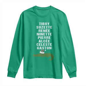 Funny Cajun Louisiana Christmas Long Sleeve Shirt Eight Crocodiles New Orleans Santa TS11 Irish Green Print Your Wear