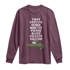 Funny Cajun Louisiana Christmas Long Sleeve Shirt Eight Crocodiles New Orleans Santa TS11 Maroon Print Your Wear