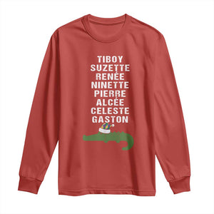 Funny Cajun Louisiana Christmas Long Sleeve Shirt Eight Crocodiles New Orleans Santa TS11 Red Print Your Wear