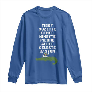 Funny Cajun Louisiana Christmas Long Sleeve Shirt Eight Crocodiles New Orleans Santa TS11 Royal Blue Print Your Wear