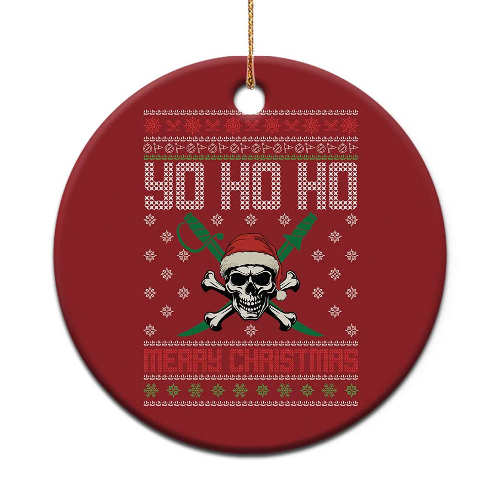 Funny Xmas Pirate Santa Christmas Ornament Yo Ho Ho Merry Xmas Skull Santa Hat TS11 Print Your Wear