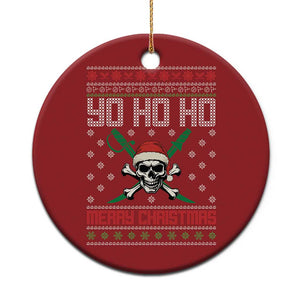 Funny Xmas Pirate Santa Christmas Ornament Yo Ho Ho Merry Xmas Skull Santa Hat TS11 Print Your Wear