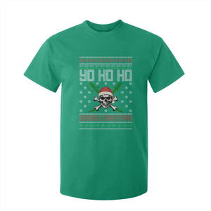 Funny Christmas Pirate Santa T Shirt For Kid Yo Ho Ho Merry Christmas Skull Santa Hat TS11 Irish Green Print Your Wear