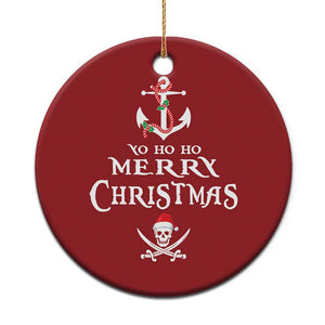 Funny Xmas Pirate Christmas Ornament Yo Ho Ho Merry Xmas Anchor Santa Skull TS11 Print Your Wear