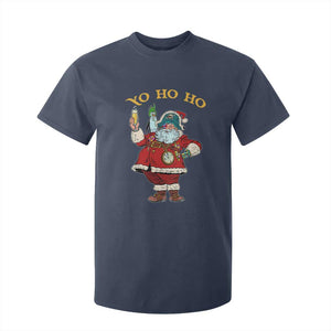 Funny Christmas Pirate Santa T Shirt For Kid Yo Ho Ho Holiday Xmas Pirate TS11 Navy Print Your Wear