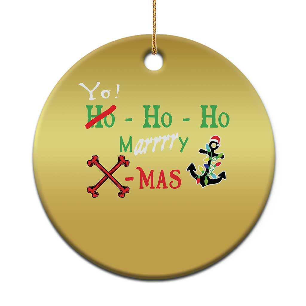 Funny Xmas Pirate Christmas Ornament Yo Ho Ho Marrrrry X-Mas Anchor Santa Hat TS11 Print Your Wear