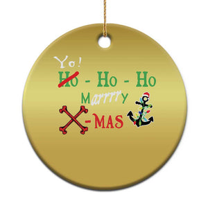 Funny Xmas Pirate Christmas Ornament Yo Ho Ho Marrrrry X-Mas Anchor Santa Hat TS11 Print Your Wear