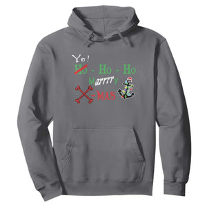 Funny Christmas Pirate Hoodie Yo Ho Ho Marrrrry X-Mas Anchor Santa Hat TS11 Charcoal Print Your Wear