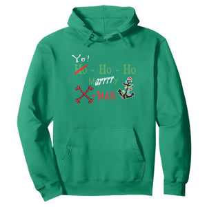 Funny Christmas Pirate Hoodie Yo Ho Ho Marrrrry X-Mas Anchor Santa Hat TS11 Irish Green Print Your Wear