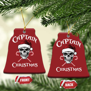 Funny Xmas Pirate Santa Christmas Ornament Captain Xmas Skull Candy Canes TS11 Bell Flake Red Print Your Wear