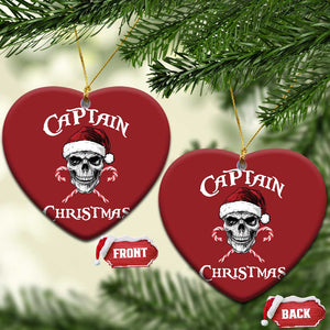 Funny Xmas Pirate Santa Christmas Ornament Captain Xmas Skull Candy Canes TS11 Heart Red Print Your Wear