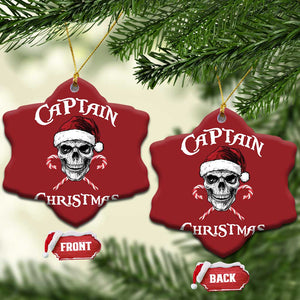 Funny Xmas Pirate Santa Christmas Ornament Captain Xmas Skull Candy Canes TS11 Snow Flake Red Print Your Wear