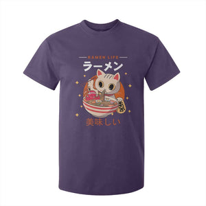 Funny Japanese Kawaii Cat Neko Ramen T Shirt For Kid TS11 Purple Print Your Wear